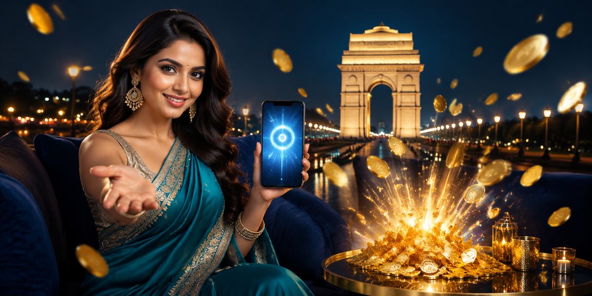 Indian user at India Gate Delhi using mobile for convenient INR deposit